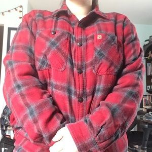 Red Checked Shirt Jacket